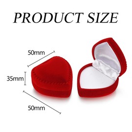 SURALIN 1 piece jewellery box, heart shape ring, earrings, velvet red ring box, gift packaging, jewellery, gift box, suggestion, anniversary, Christmas