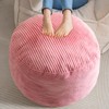 HIGOGOGO Round Stuffed Pouf Ottoman, Corduroy Poufs with Foam Chunk