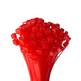 HORZEFIX Cable Ties Pack of 100 Red Long UV Resistant Universal Ties 2.5 / 3.6 / 4.8 / 7.6 Wide (3.6 x 140 mm)
