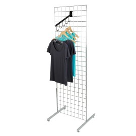 Unbranded/Generic Gridwall Panel 2' x 6' Grid Wall Display Chrome Steel 2 Legs 3" OC Steel Metal