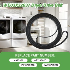 WE03X32037 Dryer Drive Belt Compatible with GE Dryer, Replacement WE12M24 WE12M9 WE12X0079 WE12X79 4975969 AP7186820 PS16729246 EAP16729246