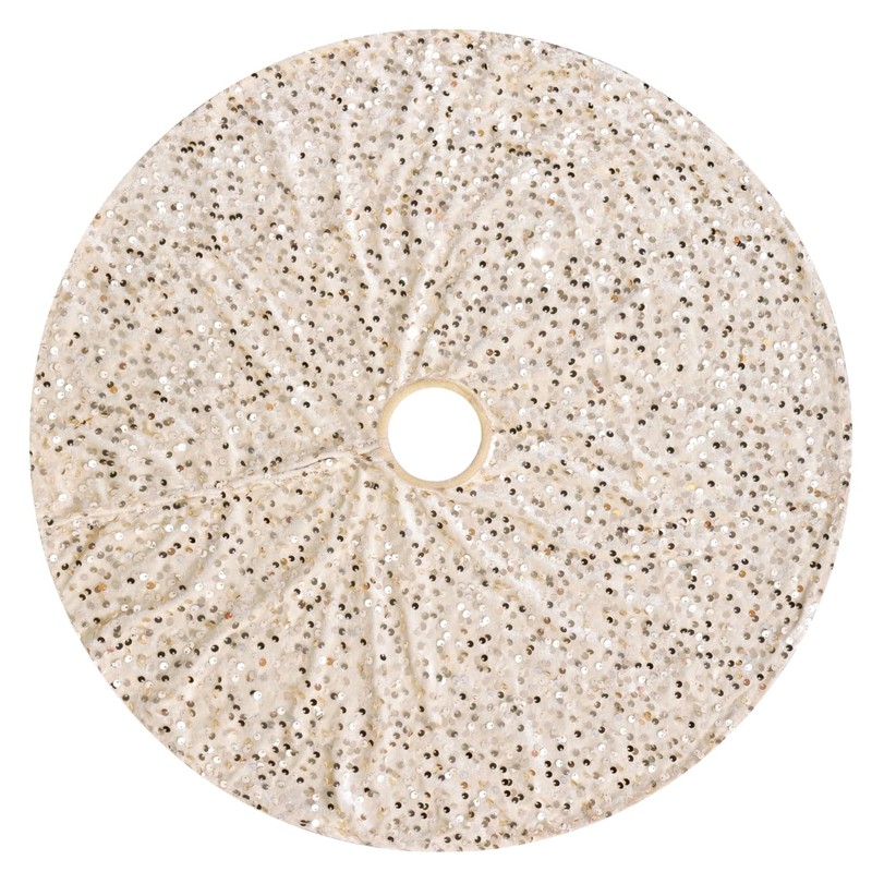 B-COOL 48 Inch Christmas Tree Skirt Sequin Tree Skirts Embroidered