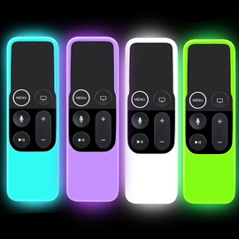 4Pack Protective Case Compatible with Apple TV Siri Remote 4K (5th) / 4th Generation, Silicone Remote Control Cover Skin Sleeve Holder