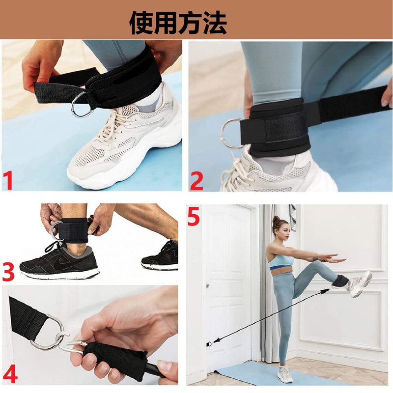 Ankle Straps for Cable Machines for Kickback 1 Pair Groot