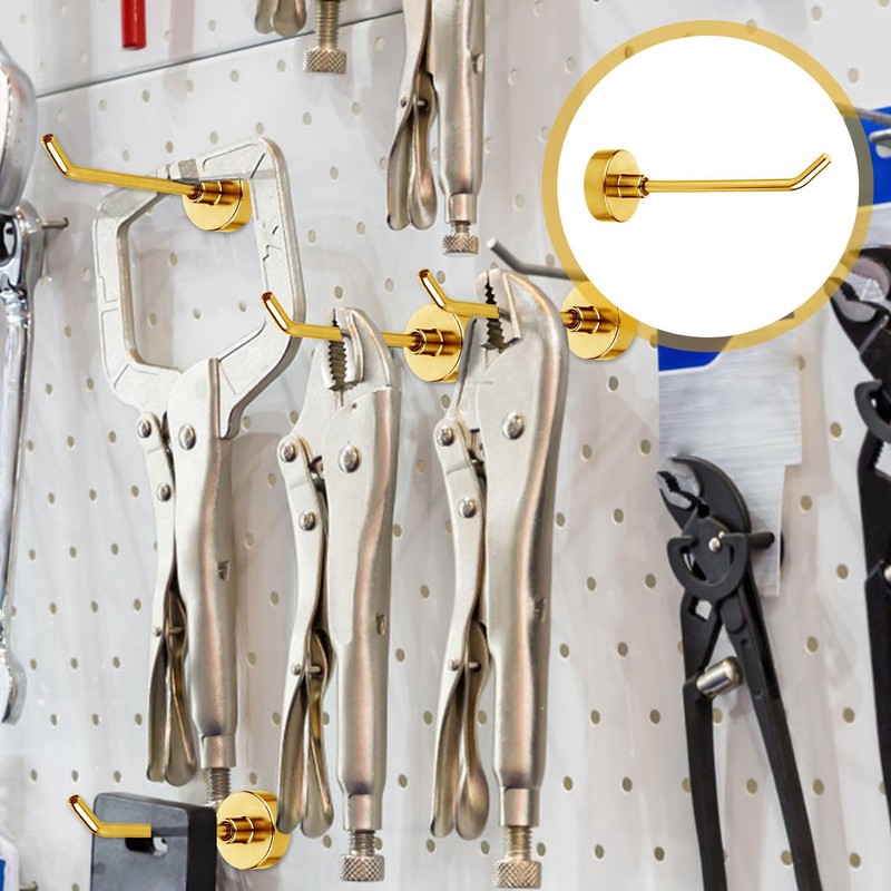 XIHIRCD 6pcs Gold Magnetic Hooks, 1.7lb 3 Inch Long Heavy