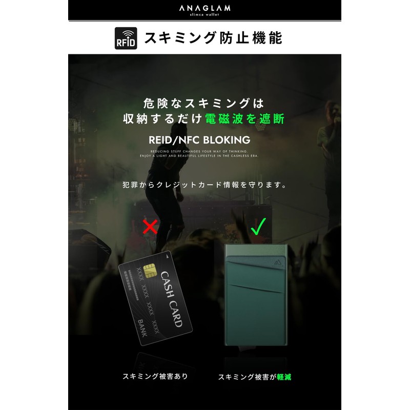 [ANAGLAM] Card Wallet, Midnight Green