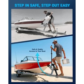 Boat Trailer Steps with Handrail Heavy-Duty Boats Boarding Step Ladder for The Tongue 2 Steps