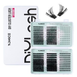 Cluster Eyelash Extensions with Bottom Lashes 30D+40D+60D+80D Natural Cluster Lashes 8-16MM Fluffy D Curl Individuals Cluster Eyelashes Russian Soft Cluster Lash Extension DIY at Home(30D+40D+60D+80D)