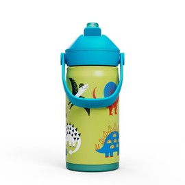 CamelBak Thrive Flip Straw Kids Water Bottle 12oz Insulated Stainless Steel Dino Jam