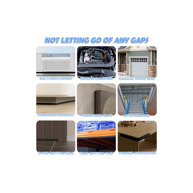 Bantie 1"×2" EVA Foam Strips with Adhesive Weather Stripping Tape