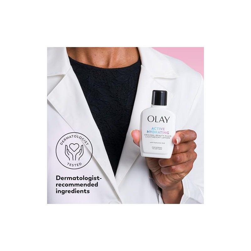 Olay Face Moisturizer, Active Hydrating Beauty Fluid Lotion, Original Facial