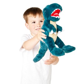 Zappi Co 100% Recycled Plush Toy, T-Rex (28 cm Length) Soft, Cuddly, Environmentally Friendly Animal Collection for Newborn Child First Child