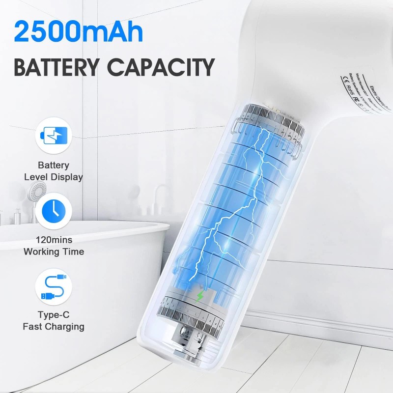 WWOAA Electric Spin Scrubber, Power Cleaning Brush Shower Scrubber with