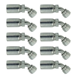 1/4" Hose x 1/4" Female ORFS Swivel 45 Degree Hydraulic Hose End Crimp Fitting | FFX45-04-04 (10-PACK)