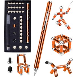 Waksox Fidget Pen Cool Pen - Gift for Teenager Boys and Girls 8 9 10 11 12 13 14 15 Years Old Teen Friends Decompression Fidget Toy Metal Ballpoint(Orange)