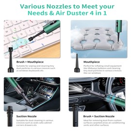 autozen Handheld Vacuum Cordless 17000Pa Powerful Suction, Portable 4-in-1 Car Vacuum with LED Display&Light, 2H Fast Charge, Multi-Nozzles for Car Interior Home Cleaning