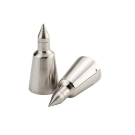 (28 mm) Metal Pole Tip Galvanised with Nails (Pack of 2)
