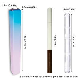 ANZKA Caja de embalaje de 50 bolígrafos vacíos, 5.7 x 0.63 x 0.63 pulgadas delineador de ojos, caja de embalaje de lápiz de pegamento, rosa, azul degradado de cutícula