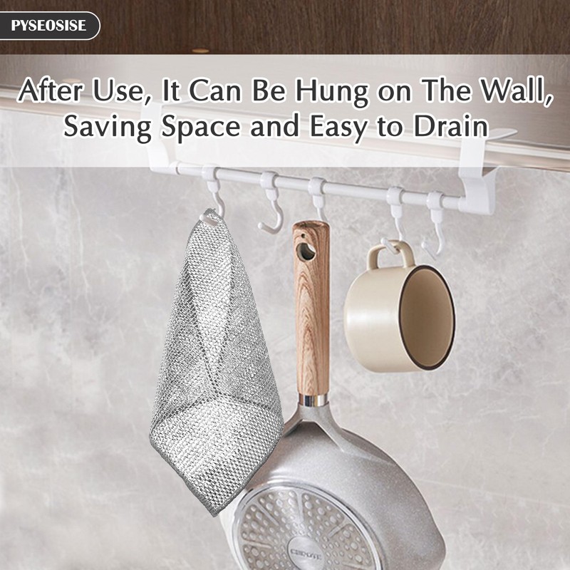 12 Pcs Wire Dishwashing Rag for Wet and Dry, 7.9x7.9