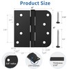 3 Pack Matte Black Door Hinges 4 Inch, Exterior Door