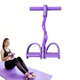 21 Fitness Resistance Bands - 6-Tube Pedal Design for Full-Body Strength Training | Ideal for Home & On-The-Go Workouts (Purple)
