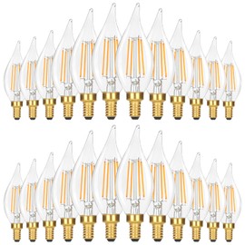 GoBright Dimmable LED Candelabra Bulbs 40W Equivalent, 24-Pack 2700K Soft Warm White E12 Chandelier Light Bulb, Vintage 4W 460LM CA10 Candle Light Bulbs for Chandeliers, Ceiling Fan, Pendant