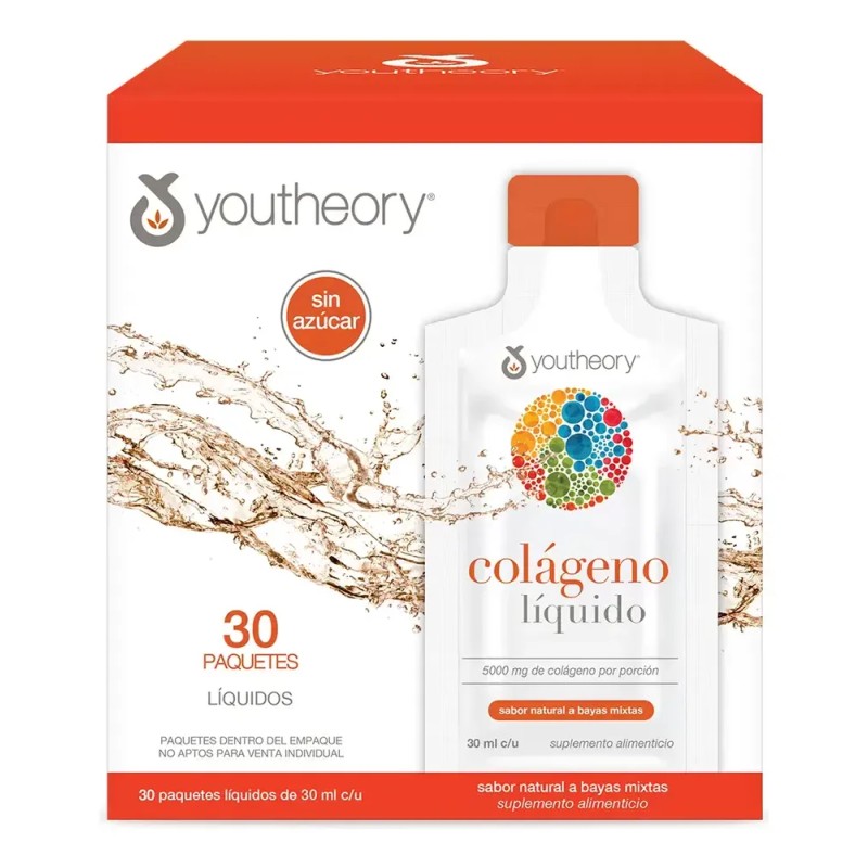 Youtheory Colágeno Líquido 5,000 Mg 30 Paquetes Ctcf1
