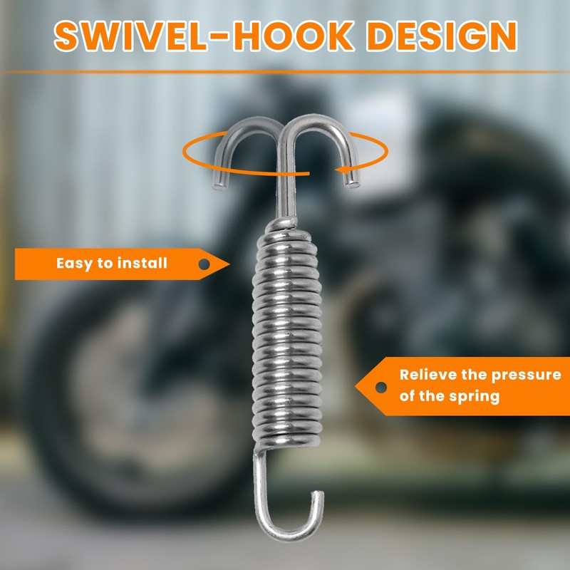 8 Pcs Motorcycle Exhaust Pipe Springs, 2.28"/58 mm Stainless Steel