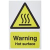 Seco Warning Hot Surface Sign, 50mm x 75mm (Pack of 5) - 1mm Semi Rigid Plastic