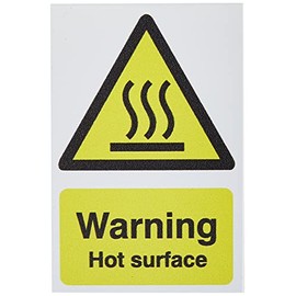 Seco Warning Hot Surface Sign, 50mm x 75mm (Pack of 5) - 1mm Semi Rigid Plastic
