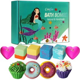 10 Bath Bombs for Kids, Bath Bomb Gift Set, Girls Bubble Bath Natural Bathbombs, Shea Butter Dry Skin Moisturize, Fizzy Spa for Her Mom Women Kid, Birthday Gifts