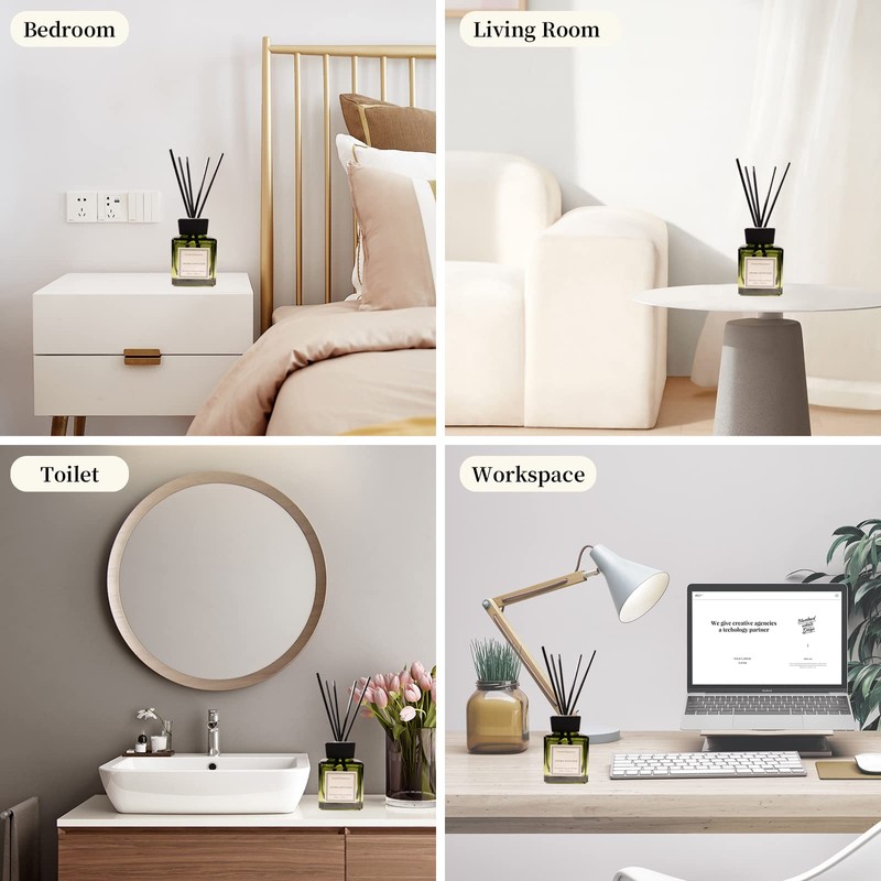 Oud & Bergamot Reed Diffuser Long-Lasting Fragrance Air Freshener Diffuser