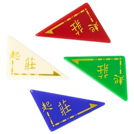 Mtuiewo 4 Pcs Mahjong Dealer Marker Set, Acrylic Wind Indicator & Round Tracker