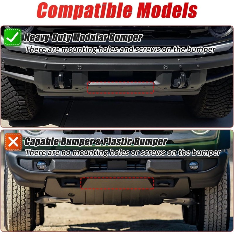 Front License Plate Bracket Compatible with 2021-2025 Ford Bronco with