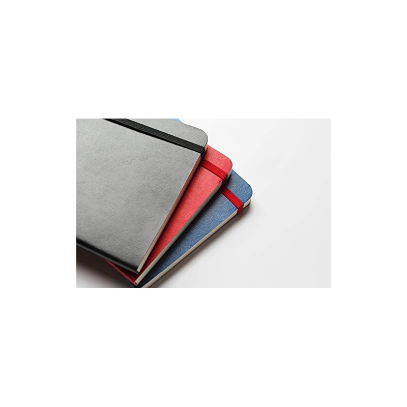 Cuaderno Cosido Media Carta Portada Tapa Suave Imitación Piel Hojas