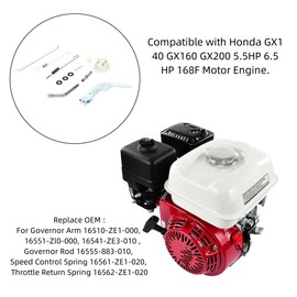 Ruimou 1 Set Governor Gear Assembly Kit Compatible with Honda GX140 GX160 GX200 5.5HP 6.5HP 168F Motor Engine