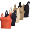 5 Pack Womens Square Neck Cute Crop Tank Top for
