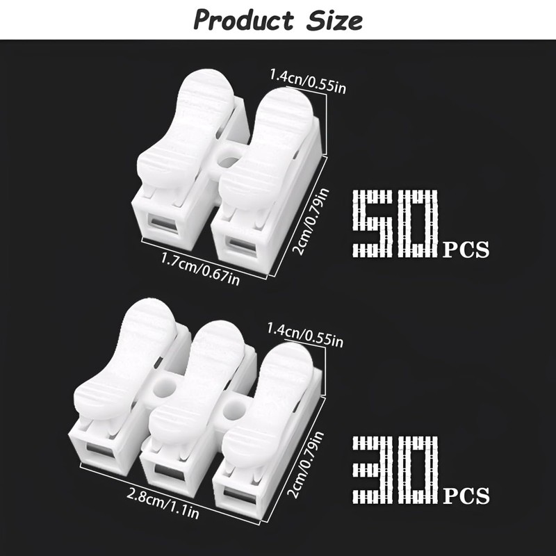 Leyrens Pack of 80 Lustre Terminals Pluggable, Quick Connector Wire
