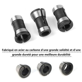 Saipor 6 Pieces Adapter Collet Cutter Router 6 mm 6.35 mm 8 mm Drill Chuck for Milling Machine Milling Drill Chuck Wood for Electric Router