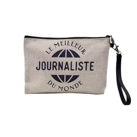 Canvas Bag - Le Best Le Meilleur du Monde Passion Work Leisure Sport Collegue Family - Linen Look Cosmetic Bag - Toiletry Bag - Purse, Journalist - H, Cosmetic bag