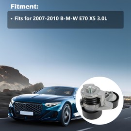 INGKAN Engine Motor Belt Tensioner 11287565225 Fits for 2007-2010 E70 X5 3.0L 2996CC Drive Belt Tensioner W/Pulleys-Alternator Power Steering Aftermarket Parts