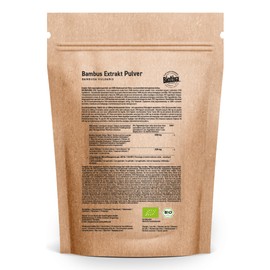 DE-ÖKO-005 Bamboo Extract Powder Organic 100 g - 100% Natural & Vegan - with 75% Silica - Pure Plant Powder from Controlled Organic Cultivation Biotiva