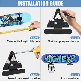 Sulexxwe Snowboard Wall Mount with Hooks, Snowboard Rack, Fits Any Board, Safely Store and Display Your Skis, Wall Art (Black)