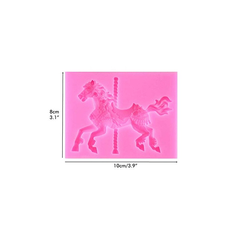 Molde de Caballo de Carrusel 3D, Moldes de Pastel de