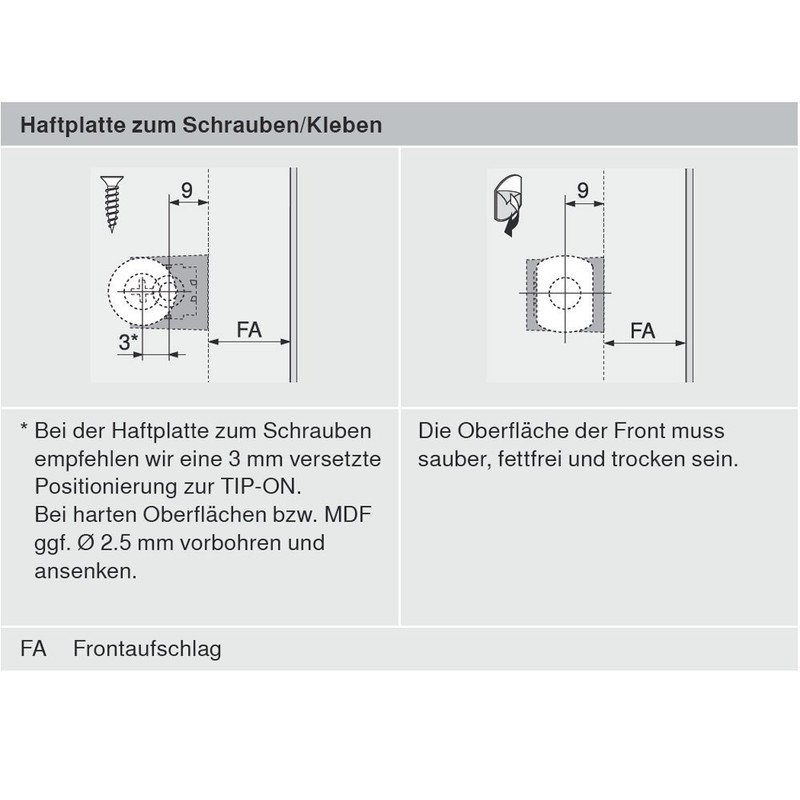 Tip-On Hinges for Door with Zuhaltung Long