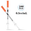 100Pack Lab Dispensing U-100-31 Ga, 0.5cc/mL Jeringas with 1/4" (6mm)