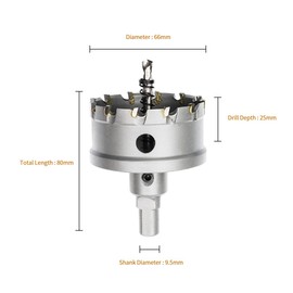 Meccion Hole Saw Carbide Drill, High-Quality TCT Metal Hole Saw Drill Bit for Stainless Steel, Iron, Alloy, Wood, Plastic (68 mm)