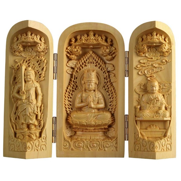 Buddha Statue, Sankai Buddha Kannon Statue, Dainichi Nyorai, Wooden Carving,