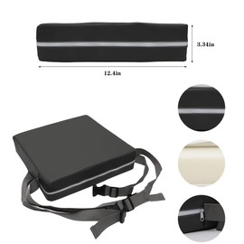 CEWROM Booster Seat Chair, Children's Seat Cushion, Chair Cushion, Foam Chair Raiser, PU Washable Non-Slip Chair Raiser Children with 2 Safety Buckles (Grey)