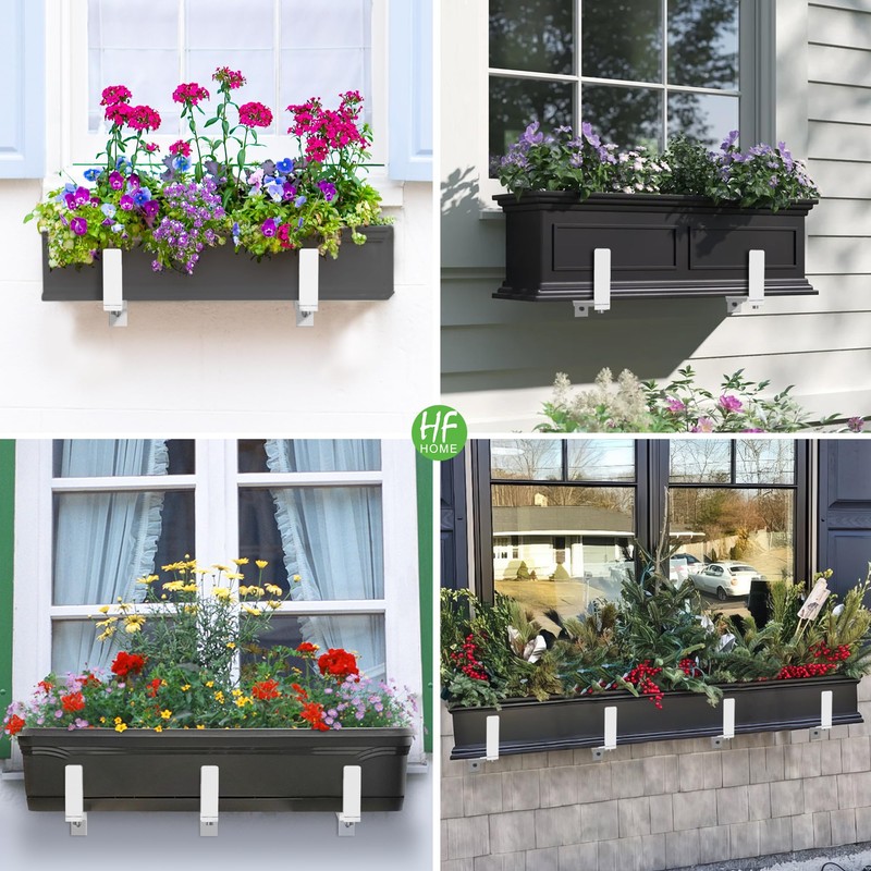 HFHOME 4 PCS Adjustable Planter Box Brackets (6 to 12.5